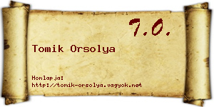 Tomik Orsolya névjegykártya